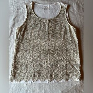 Chico's Cream Lace Tank Top Women’s Size 1 (Medium)